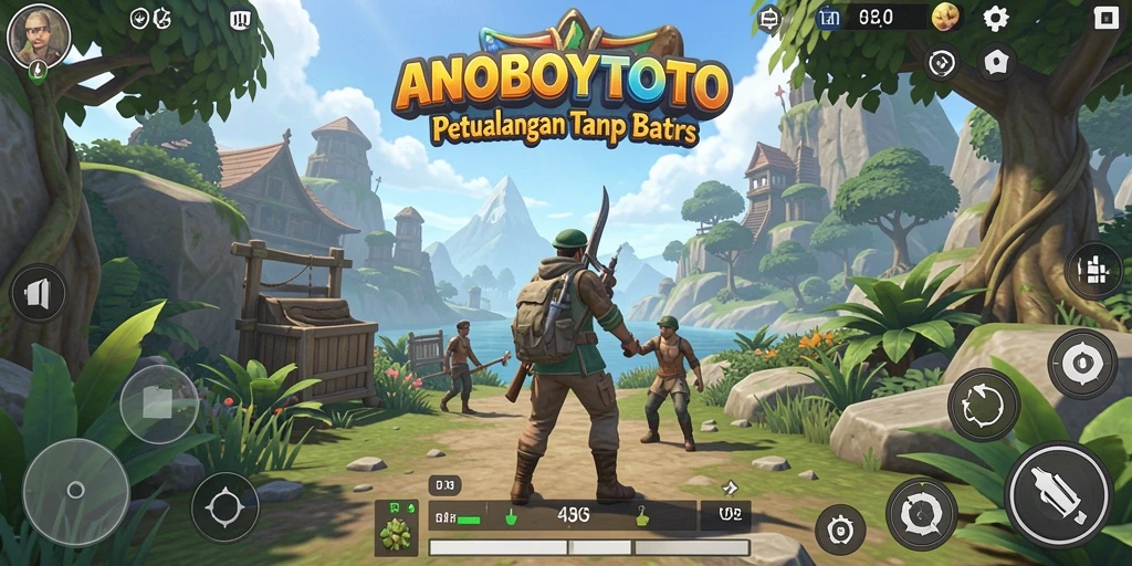 Tangkapan layar gameplay <strong>ANOBOYTOTO</strong> yang menunjukkan eksplorasi dunia terbuka.
