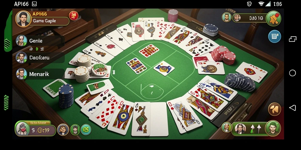 Tampilan menarik dari gameplay Gaple di API66.