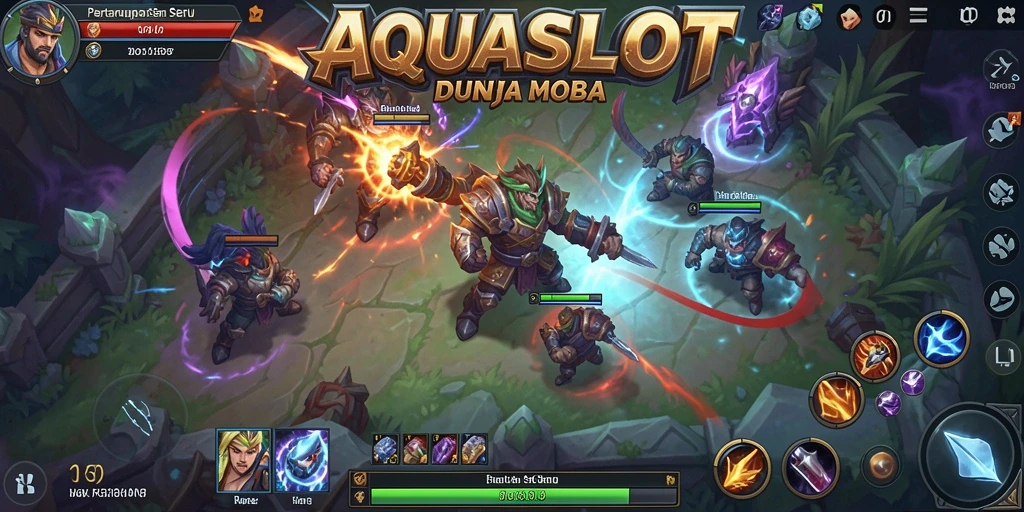 Tangkapan layar gameplay AQUASLOT menampilkan aksi pertempuran yang mendebarkan.