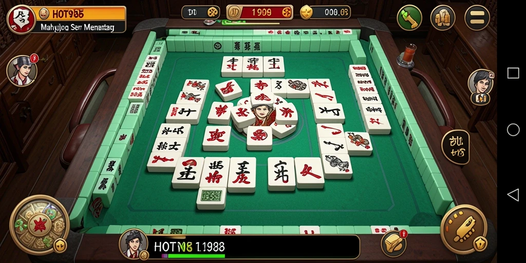 Screenshot utama HOT985 menampilkan gameplay Mahjong yang seru dan menantang.