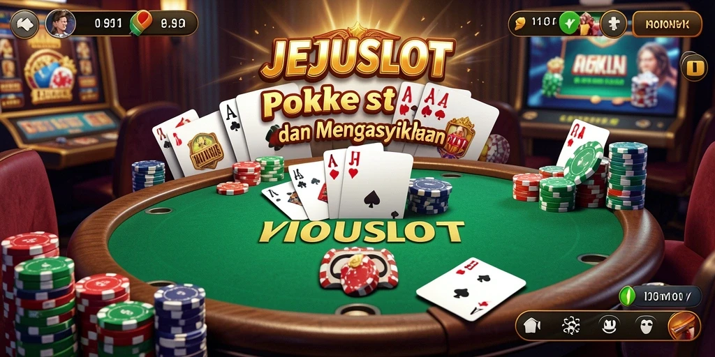 Screenshot utama JEJUSLOT menampilkan momen seru permainan Poker.