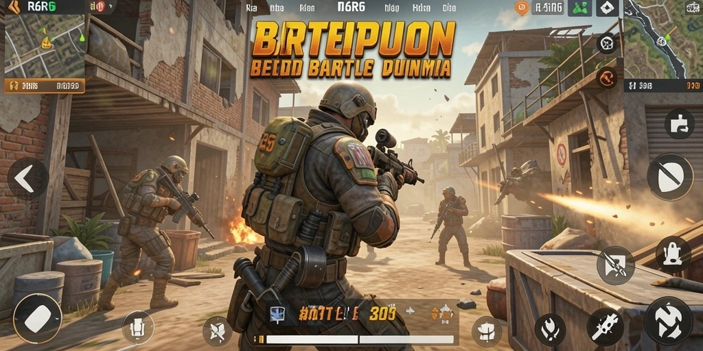 Screenshot R6R6 menampilkan aksi seru dalam pertempuran Battle Royale.