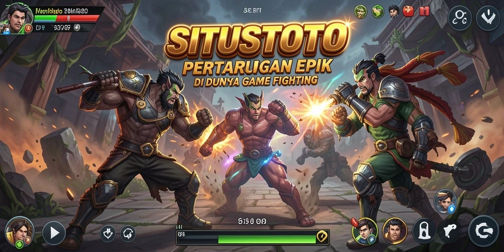 Tangkapan layar gameplay SITUSTOTO menampilkan pertarungan intens dan karakter yang dinamis.