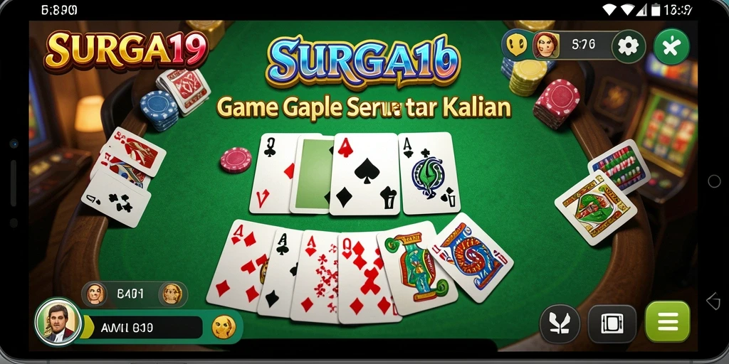 Screenshot gameplay SURGA19 menampilkan keseruan permainan Gaple.