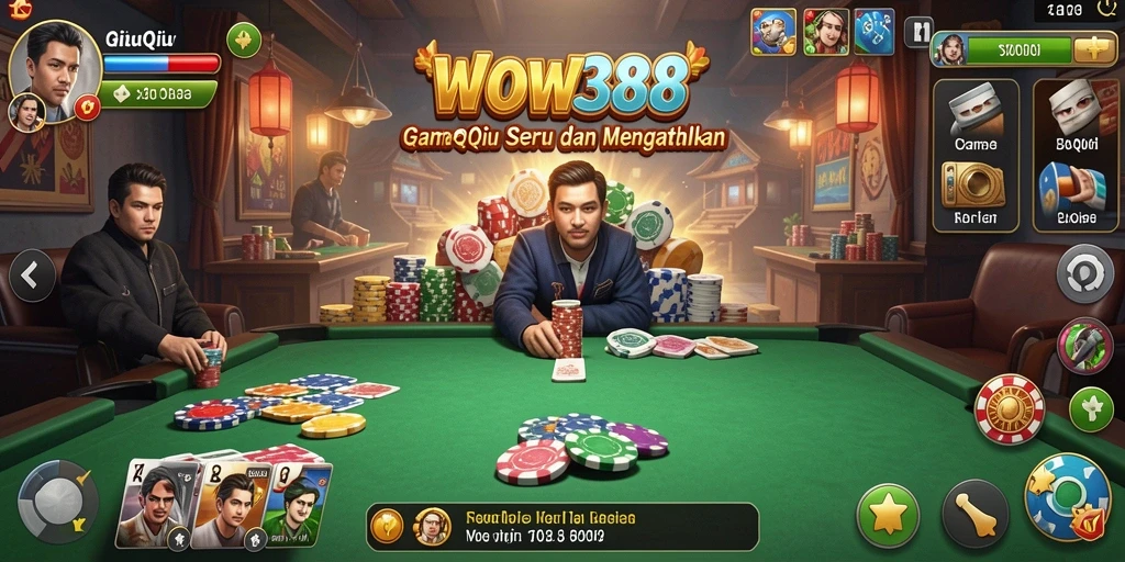 Screenshot gameplay WOW388 yang menampilkan suasana bermain QiuQiu.