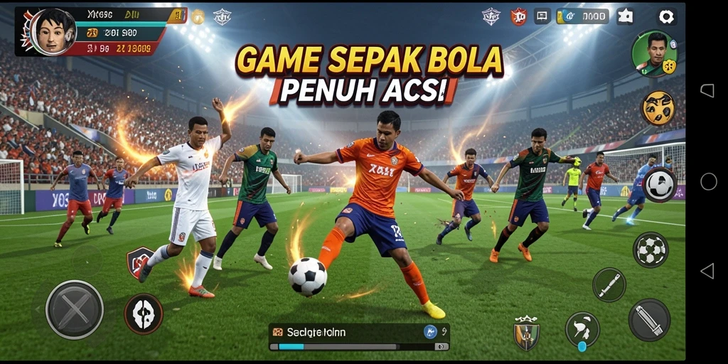 Tampilan gameplay X88 yang menarik dalam aksi sepak bola.