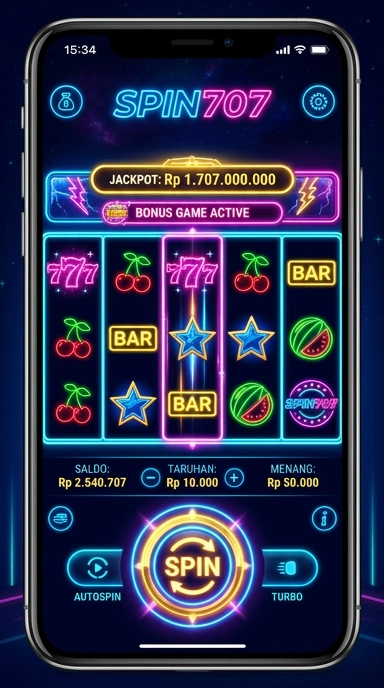 Tampilan utama aplikasi spin707 yang menarik dan mudah dinavigasi.